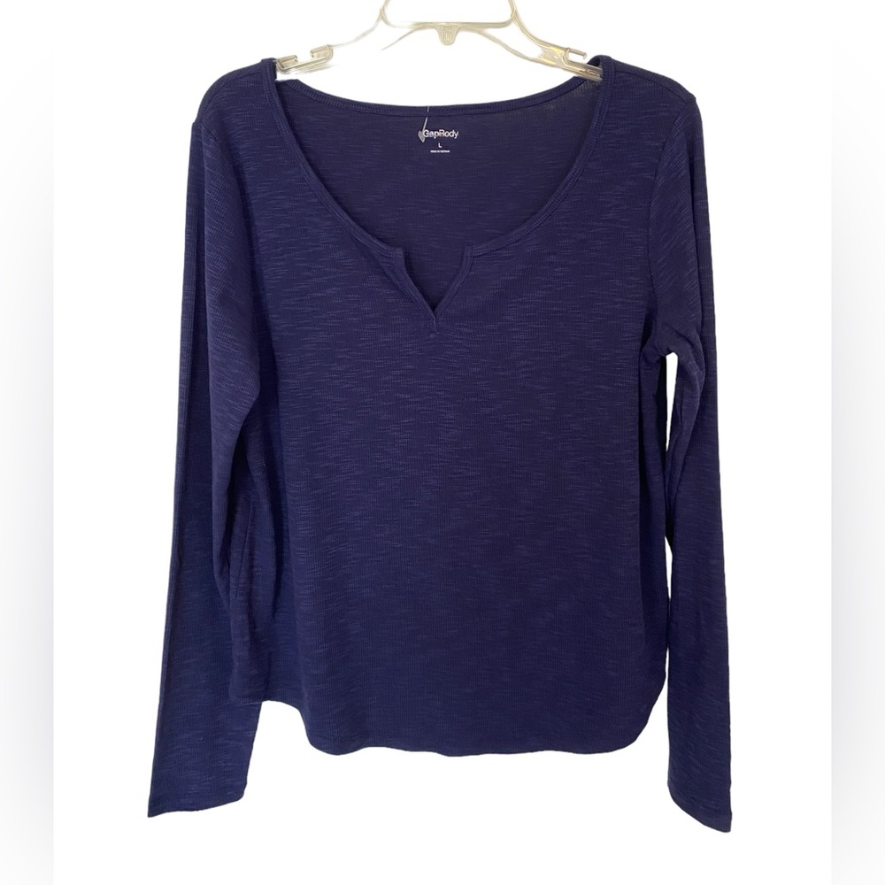 🆕Gap Body Canyon Rib Long sleeve T-shirt Women’s Size L NWOT